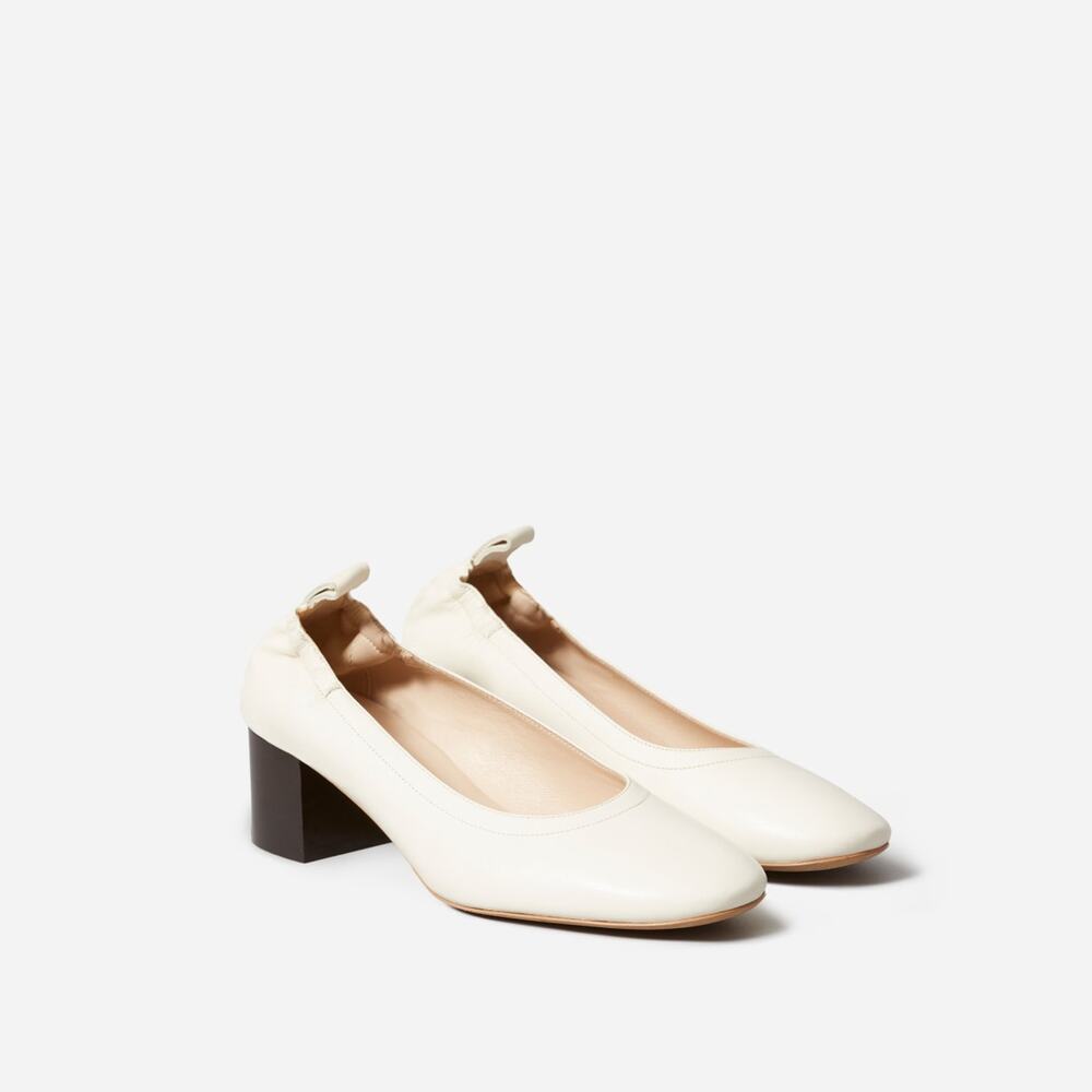 Everlane Women's Cream Block Heel Shoes